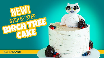 How To Make A Simple Buttercream Birch Tree Cake by Cassie Garner | How To Cake It Step By Step