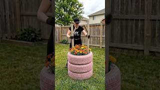 From Tyres to Stunning Garden Decor #satisfying #usa #usahomes #transformation #viral #americanhomes