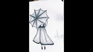 umbrella easy drawing draw sketch