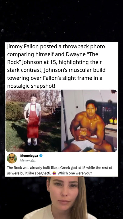 Jimmy Fallon posted a throwback photo comparing himself and Dwayne “The Rock” Johnson at 15
