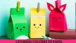 Lecheras de colores de papel