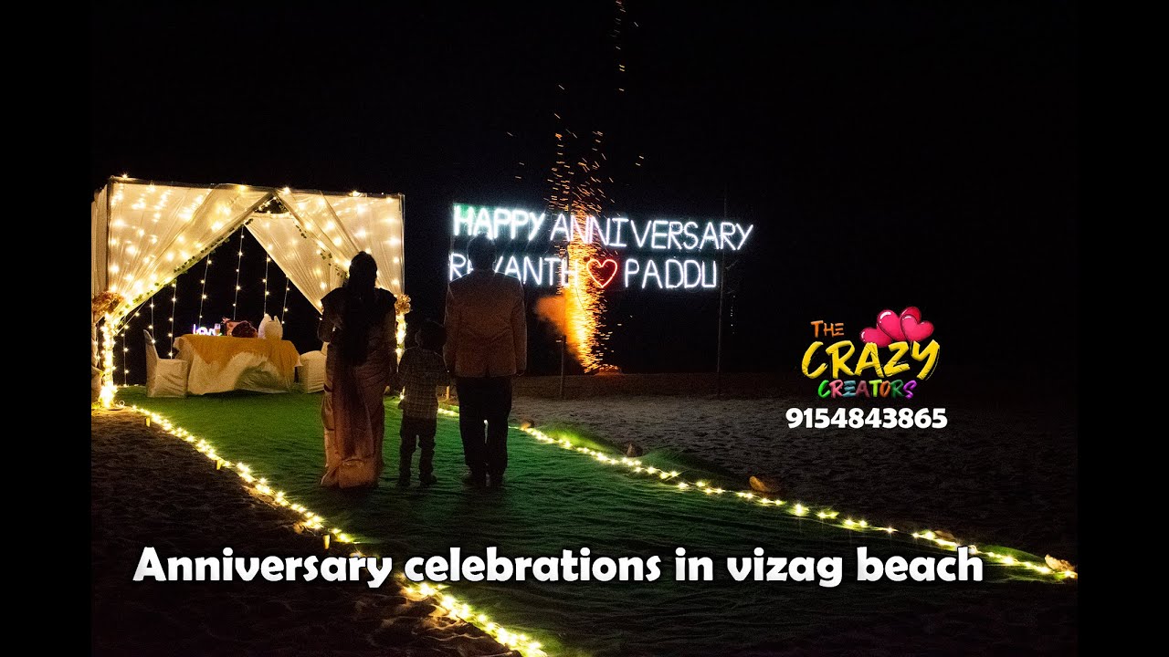 Anniversary celebrations in Vizag beach//Best candlelight dinner in