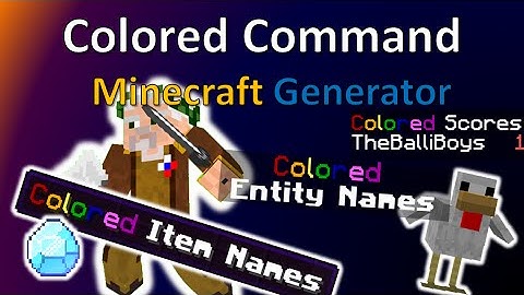 Color Command Generator | How get colored Item Names and more!  |1.9 & 1.10