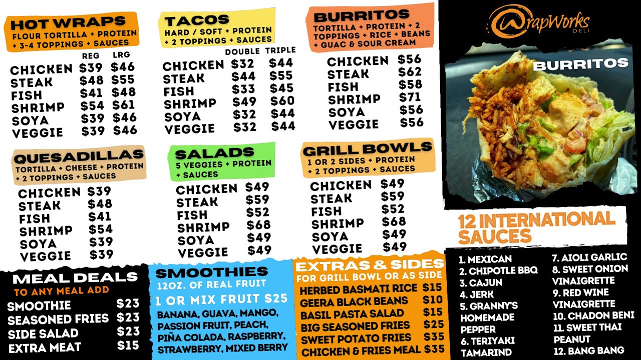 WrapWorks Deli Menu