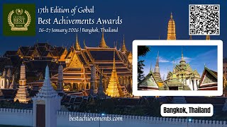 Full 17th Edition of Global Best Achievements Awards  26–27 January 2026 | Bangkok, Thailand News