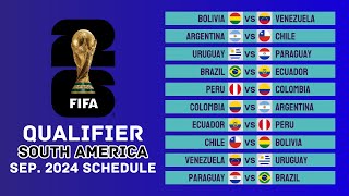 FIFA World Cup 2026 Qualifiers South America Match Schedule - September 2024 | Matchday 7 & 8