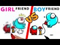 Girlfriend vs Boyfriend！Among Us Drawing Challenge｜ Among Us impostor's prank