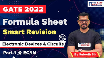 #1 Quick Revision Through Formulas | Electronic Devices Circuits | GATE 2022 l Subodh sir