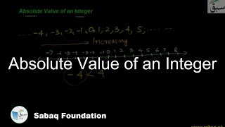 Absolute Value of an Integer, Math Lecture | Sabaq.pk