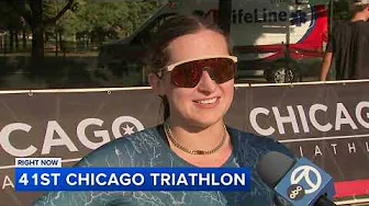 Chicago Triathlon 2024 first female finisher thumbnail