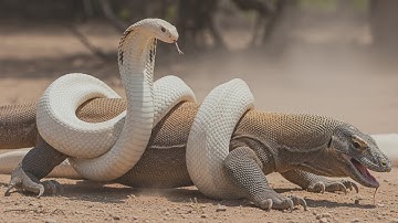 Monitor Lizard vs White Cobra Fight | Real Jungle Battle | Snake vs Lizard Survival Fight