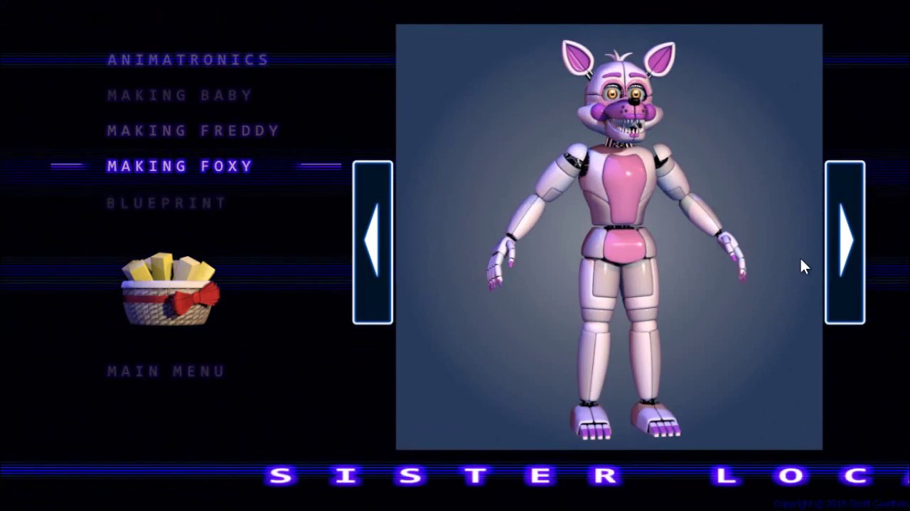 Five Nights at Freddy's Sister Location Extras Menu