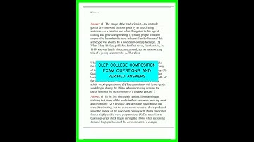 CLEP COLLEGE COMPOSITION EXAM QUESTIONS AND VERIFIED ANSWERS video