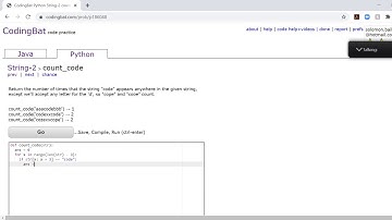 String-2 (count_code) PythonTutorial || Codingbat.com