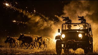 How Farmers and Hunters Use Machine Guns and Jeeps to Deal with Wild Boars at Night in Texas