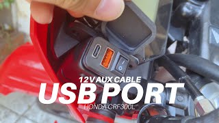 Honda CRF300L with USB Port by using 12V AUX Cable