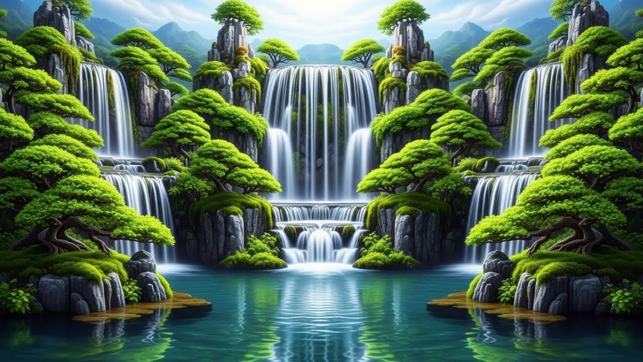 Crafting a Miniature Waterfall Paradise 🌿 | Ultra-Realistic Zen Garden in 8K