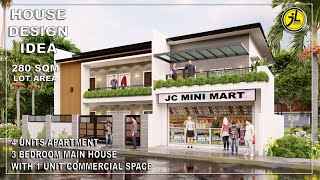 HOUSE DESIGN IDEA | TWO STOREY WITH 4 UNIT APARTMENT & MINI MART | By : junliray creations