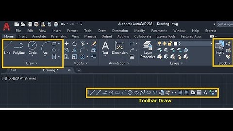 The Draw Tool Bar in Auto CAD