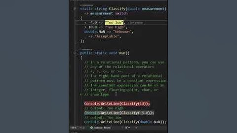 Pattern matching enhancements in C# 9 - part 3 of 4  #shorts #csharp