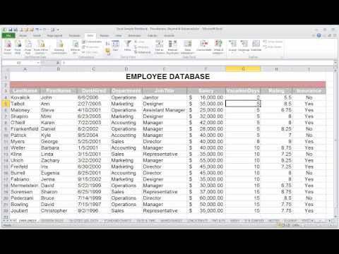 Sorting Excel Lists