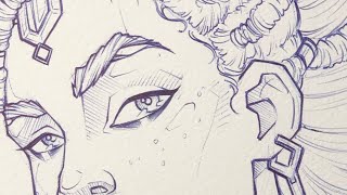 Mel | Arcane biro drawing