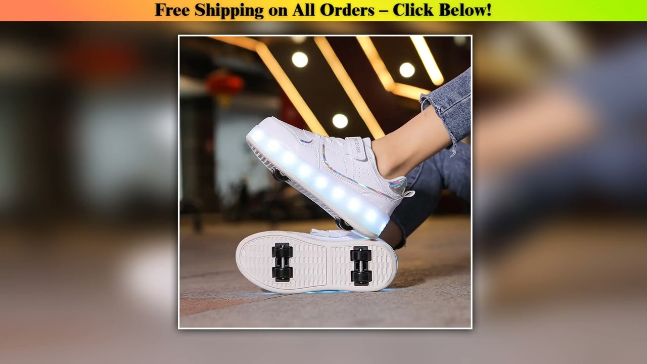 4 Wheel Roller Skate Shoes Kids Boys Girls Flashing Light Shoes Led Light Luminous Sneakers