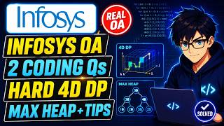 Infosys OA 2026 Coding Questions Solved 🔥 Hard 4D DP + Max Heap | DSE/SP Preparation