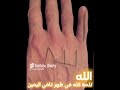 ختم إلهي في ظهر كاف يدي بلفظ الجلالة الله وكلمة المهدي بعروق الدم