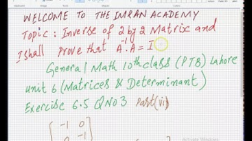 General Math 10th Class unit 6 Matrices and Determinants Exercise 6.5