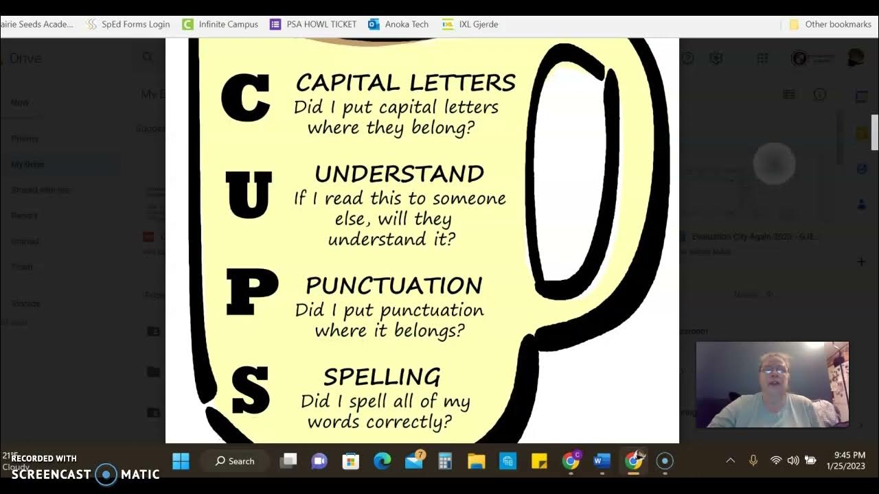 CUPS anchor chart YouTube