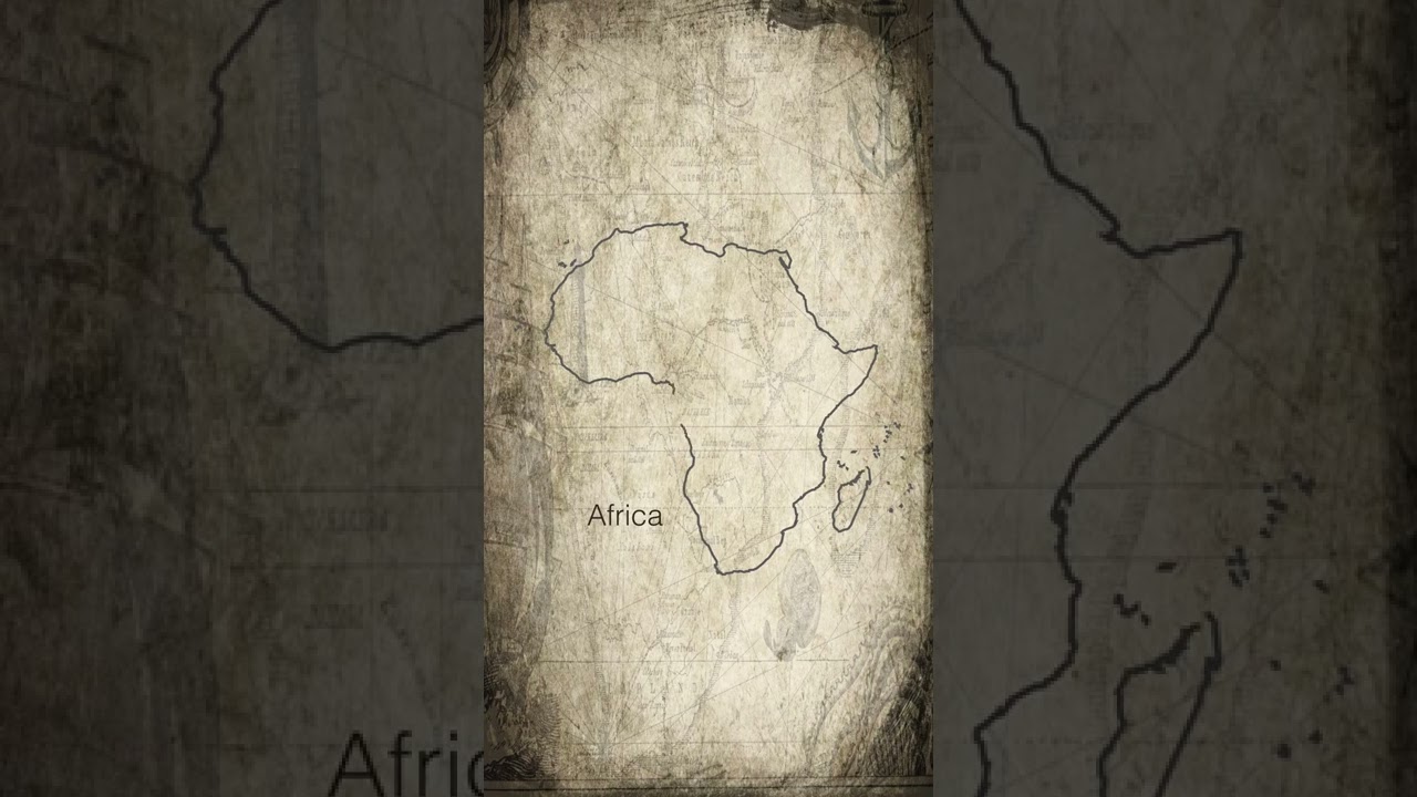 Africa continent map drawing 