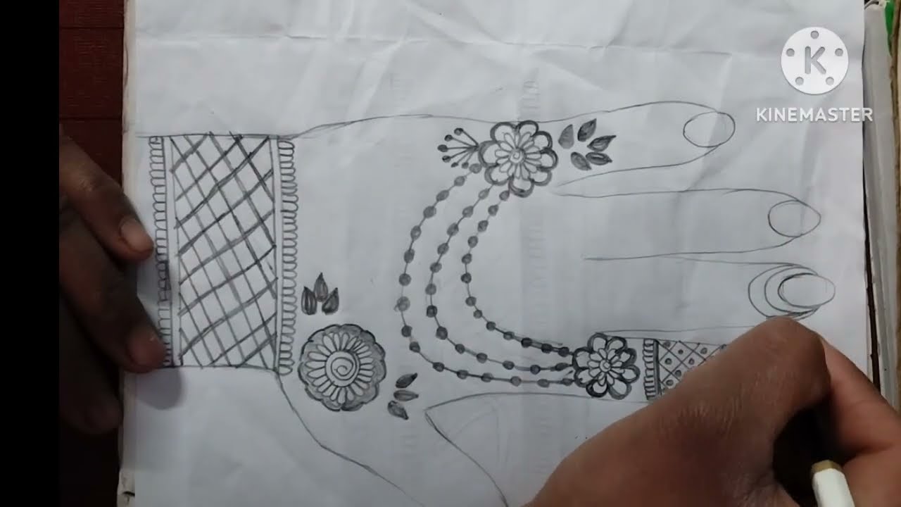 Beautiful pencil shading mehndi design l mehandi design l arabic mehndi design by nisha mehndi art68