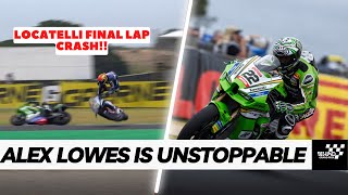 Andrea Locatelli Spectacular Last Lap Crash and Alex Lowes Wins | 2024 #AustralianWorldSBK