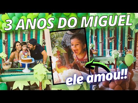 FAZENDO FESTA EM CASA! 💚 Como Economizar e Ficar Lindo?? TEMA DINOSSAURO *3 ANOS DO MIGUEL* EP. 4