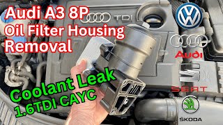 2010 Audi A3 8P 1.6 TDI CAYC Coolant Leak - Oil Filter Housing/Oil Cooler Removal