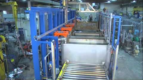 Automatic Vertical Agitation Parts Washer Hoist System Demonstration