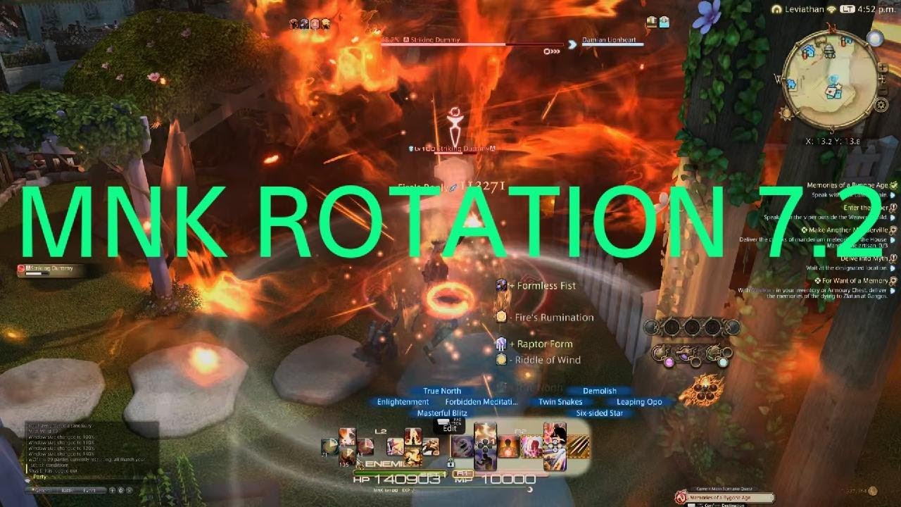 FINAL FANTASY XIV Online MONK ROTATION 7 .2 DAWNTRAIL