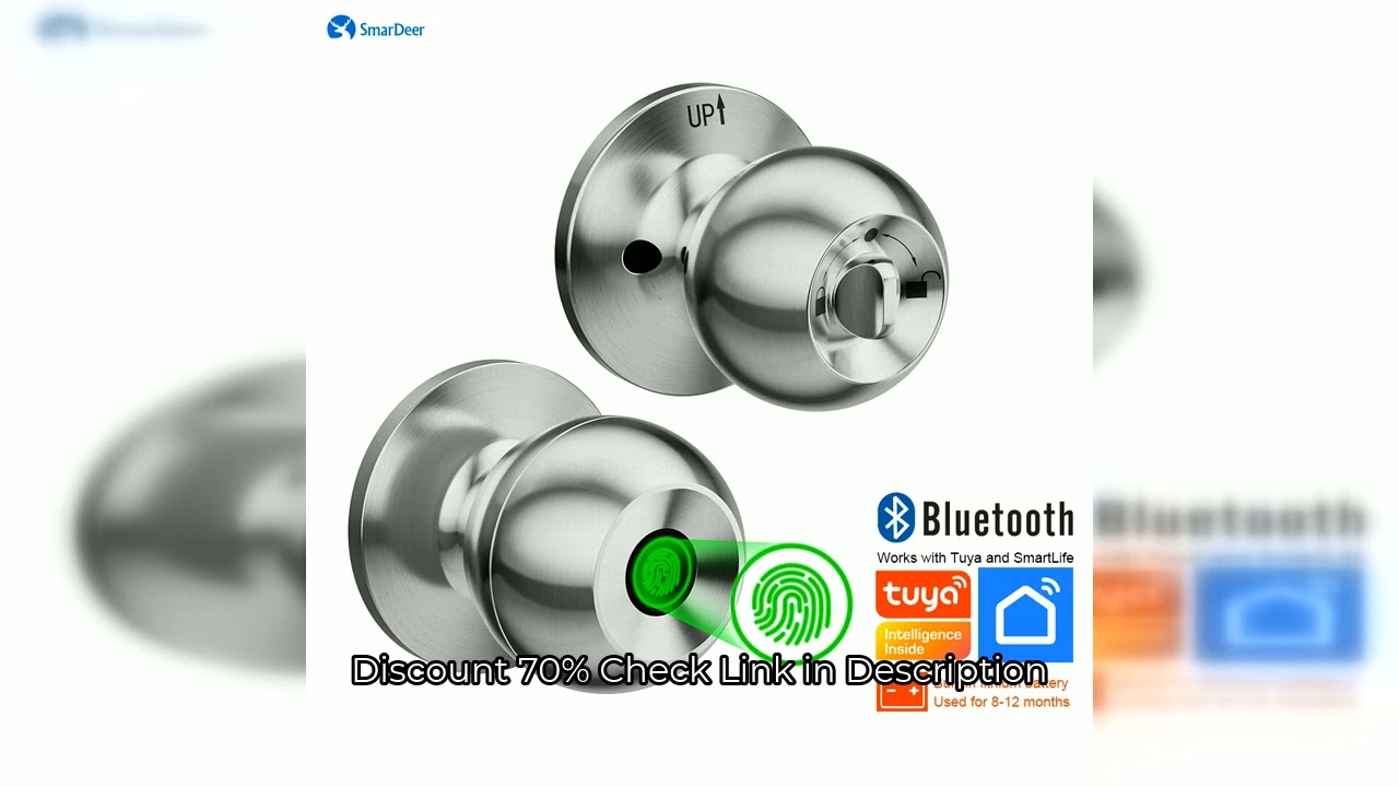 SmarDeer Fingerprint Lock for Tuya Smart Lock with Bluetooth Door Lock Keyless Entry with Fingerprin