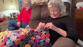 Yo-Yo Quilt Update and Time with Granny and Girls