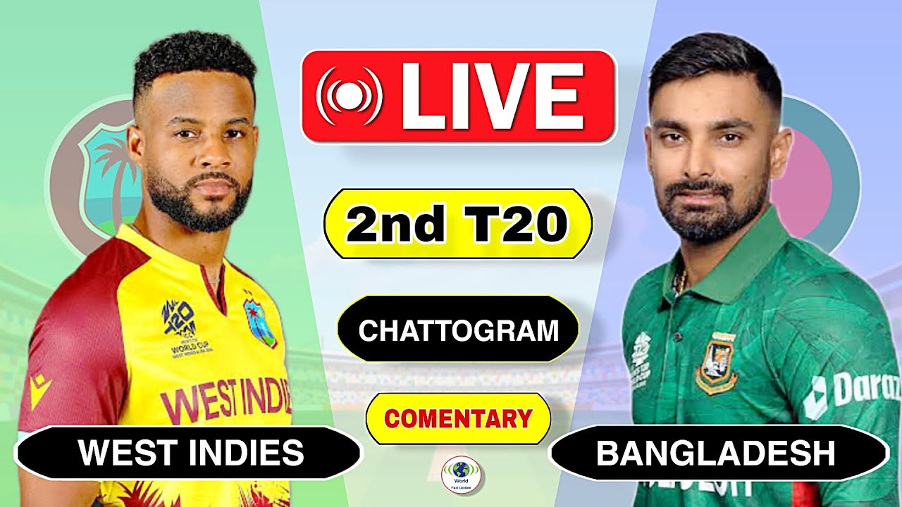 🔴 Live : Bangladesh vs West Indies 2nd T20 Today 2025 | Ban vs Wi Live Match | Live Score Commentary