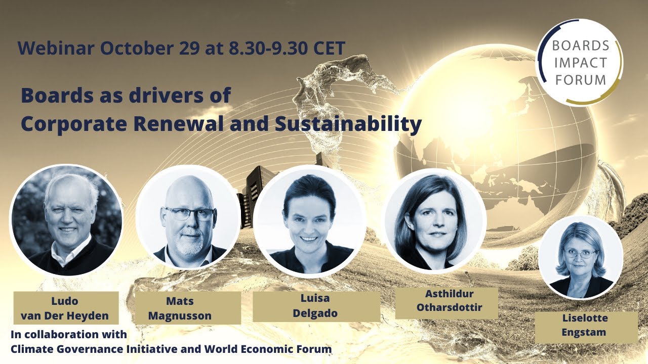 Boards as drivers of Corporate Renewal and Sustainability Webinar