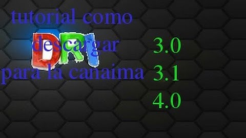 Como Descargar Driconf y Como Configurarlo para la canaima 4.0 3.0 3.1