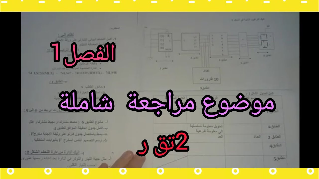 موضوع اختبار الفصل الاول مراجعة السنة 2تقني رياضي الهندسة الكهربائية#الميسر_في_ الكهرباء