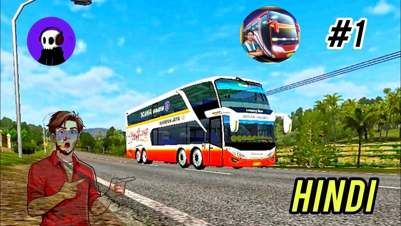 Bus simulator indonesia Hindi gameplay l #1 full masti night drive 🌕 
