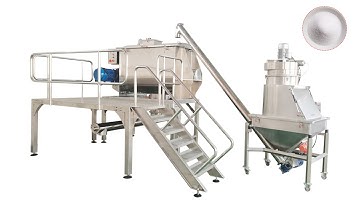 Ribbon Mixer Blender 1000L With Dust Free Feeding Station And Platform For Powder Mixing