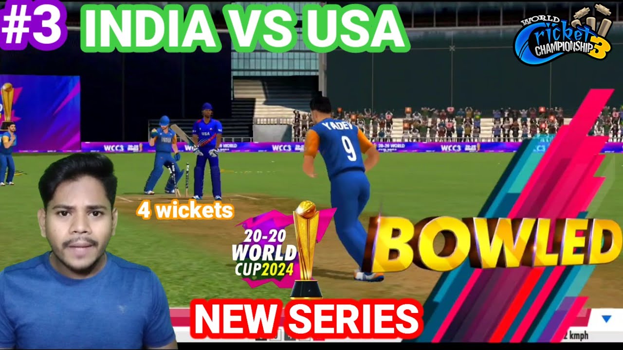 Wikets INDIA VS USA||NEW SERIES 3RD MATCH||T20 WC 4 WIKETS 😱|| #cricket #wcc3 ...