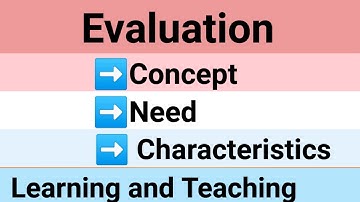 Evaluation Concept/Need/Characteristics/ Learning and Teaching/ B.Ed.