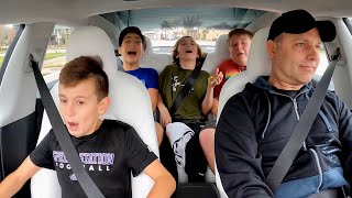 What did I hit?! Hilarious Tesla Model 3 Performance Reactions | Acceleration &amp; Launches