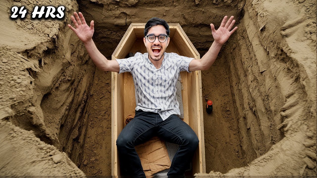 24 घंटे ज़मीन में ज़िंदा दफ़न   24 Hours Buried Alive Underground Challenge  Will I Survive